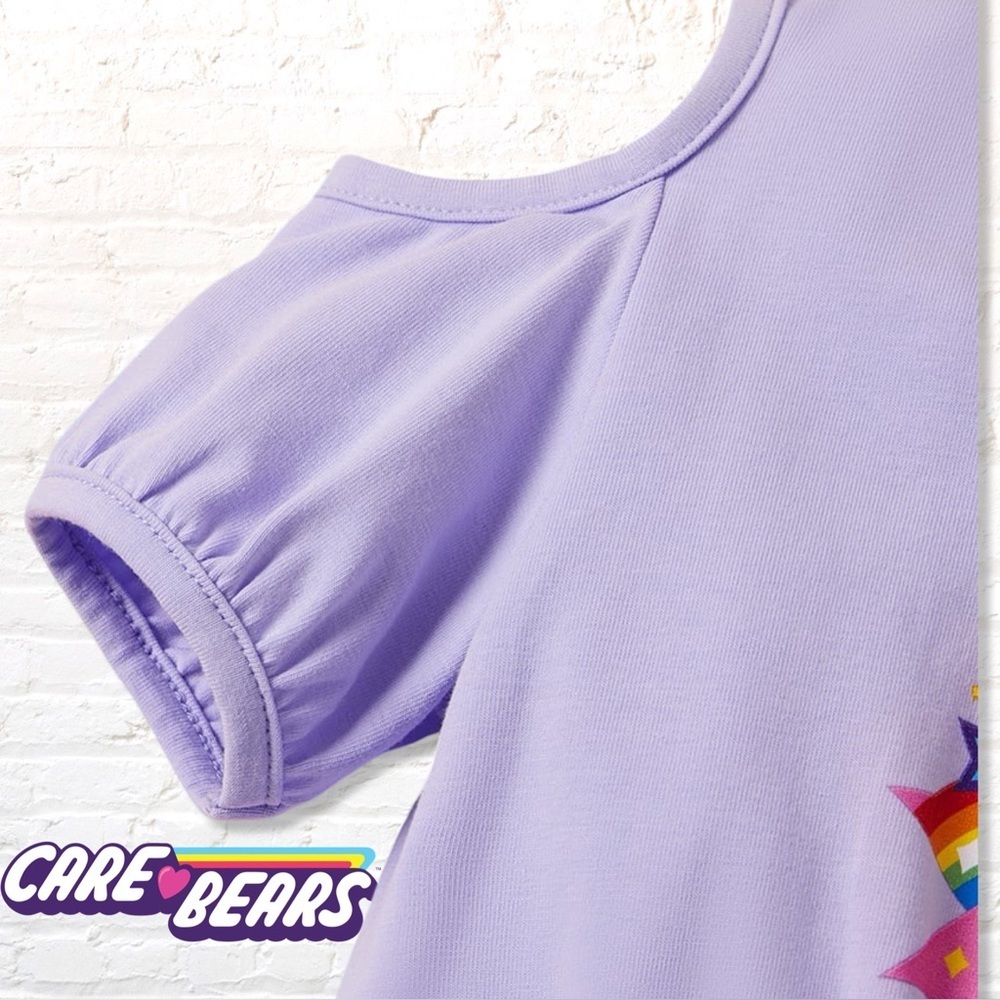 Care Bears Purple Sparkle Tulle Share Bear Dress with Share Big Graphic Size 3-4 - Picture 4 of 11